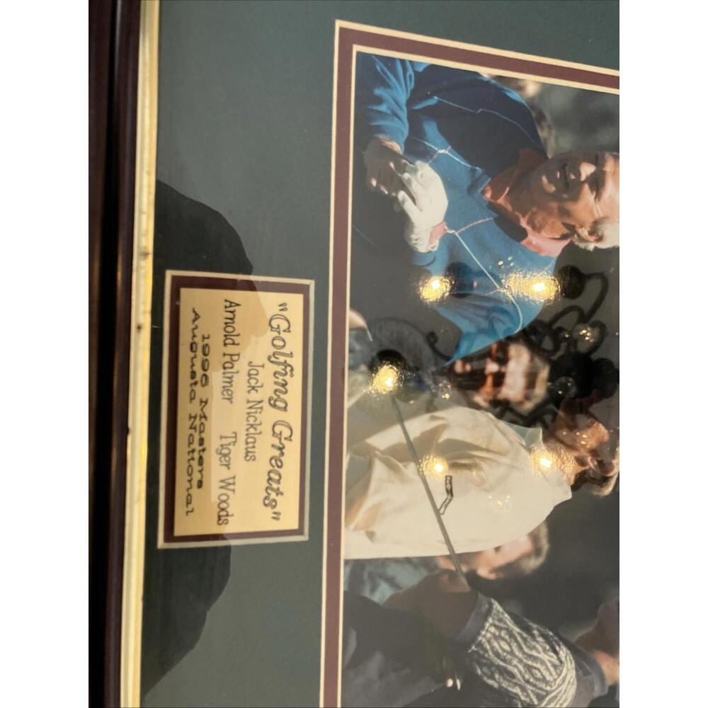PGA Masters Augusta 1996 Framed Photo w/ Arnold Palmer Jack Nicklaus Tiger Woods - Picture 7 of 10